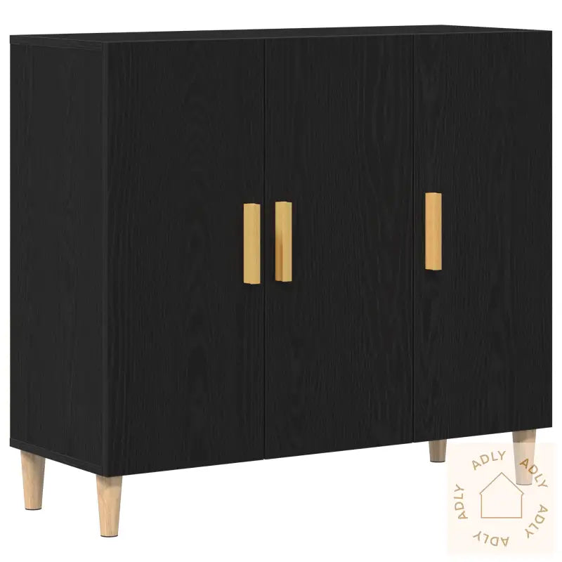 Skap Svart Eik 90X34X80 Cm Laget Av Tre