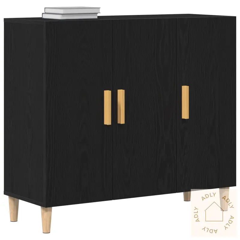 Skap Svart Eik 90X34X80 Cm Laget Av Tre