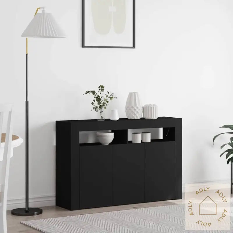 Sideboard Svart Konstruert Tre 116 X 30 X 75 Cm Sideboard