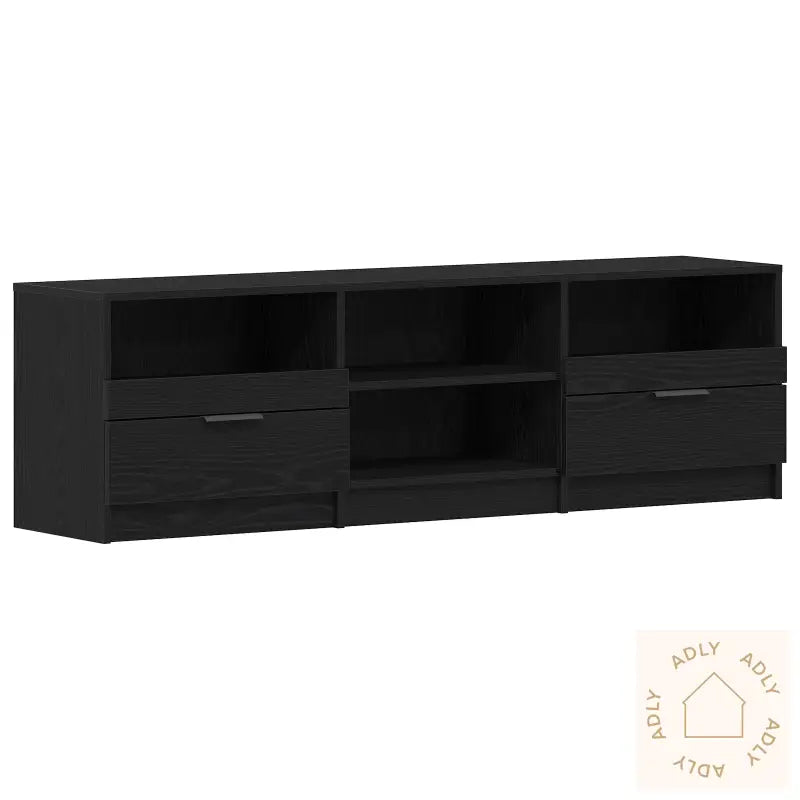 Tv-Benk Svart Eik 150X33,5X45 Cm Konstruert Tre