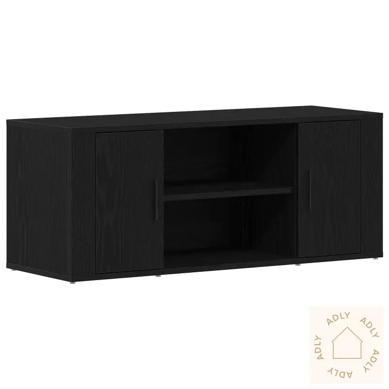 Tv-Benk Svart Eik 100X35X40 Cm Konstruert Tre