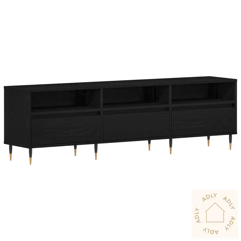 Tv-Møbel Sort Eik 150X30X44,5 Cm Laget Av Konstruert Tre