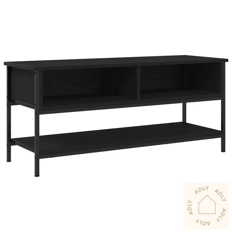Tv-Benk Svart Eike 100X35X45 Cm Konstruert Tre Og Stål