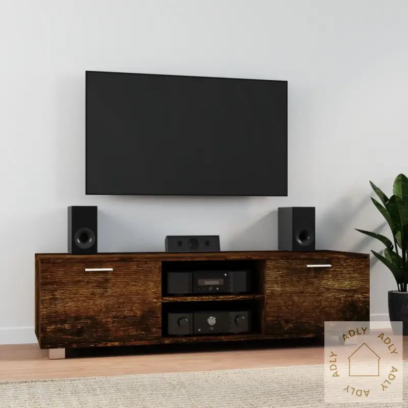 Tv-Benk Røkt Eik 140X40,5X35 Cm Konstruert Tre