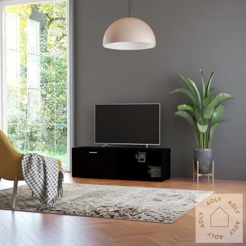 Tv-Benk Svart 120X34X37 Cm Konstruert Tre