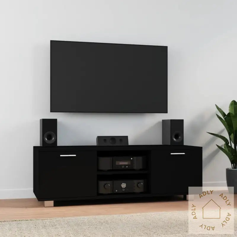Tv-Benk Svart 120X40,5X35 Cm Konstruert Tre