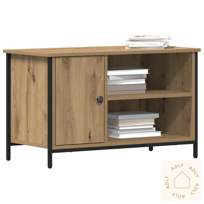 Tv-Hylle Artisan Eik 80X40X50 Cm Konstruert Tre Og Stål