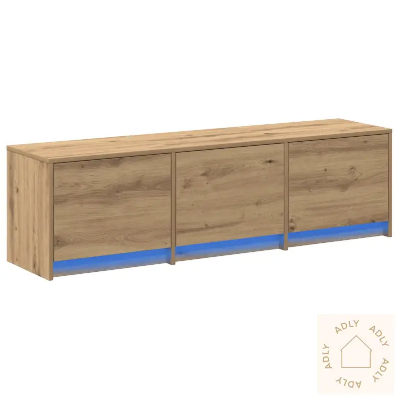 Tv-Skap Med Led Eik 140X34X40 Cm Konstruert Tre