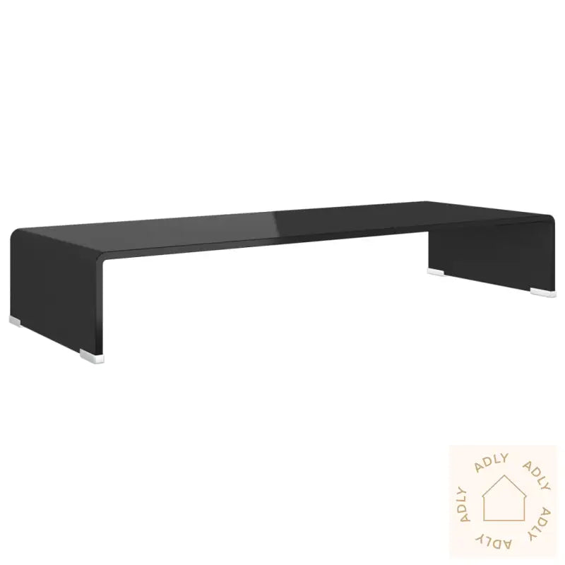 Tv-Benk Glass Svart 80X30X13 Cm