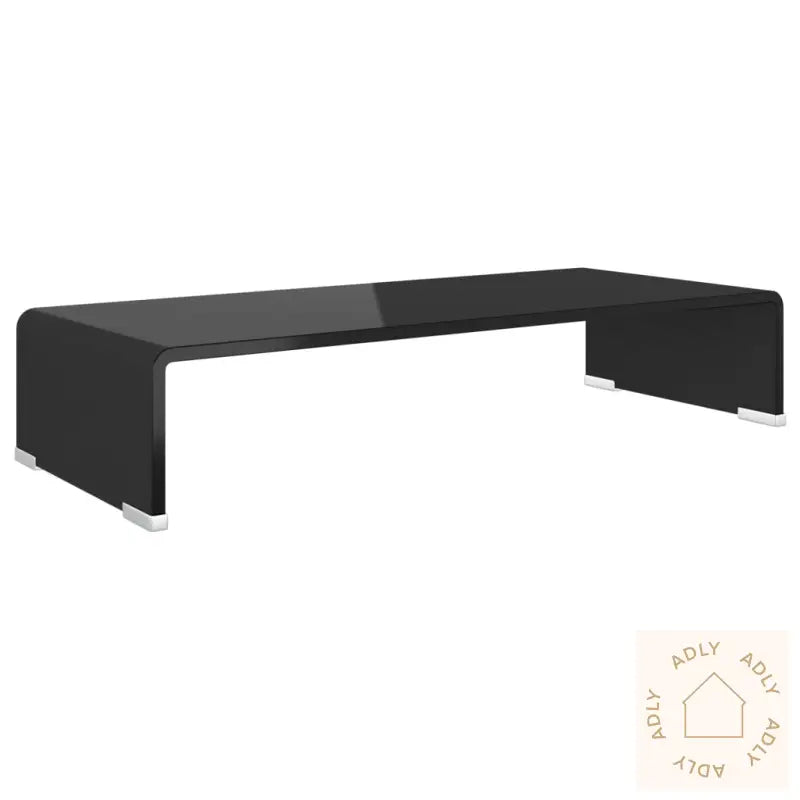 Tv-Benk Glass Svart 60X25X11 Cm