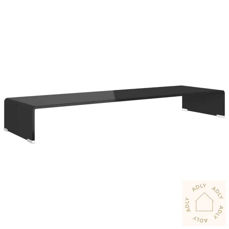Tv-Benk Glass Svart 100X30X13 Cm