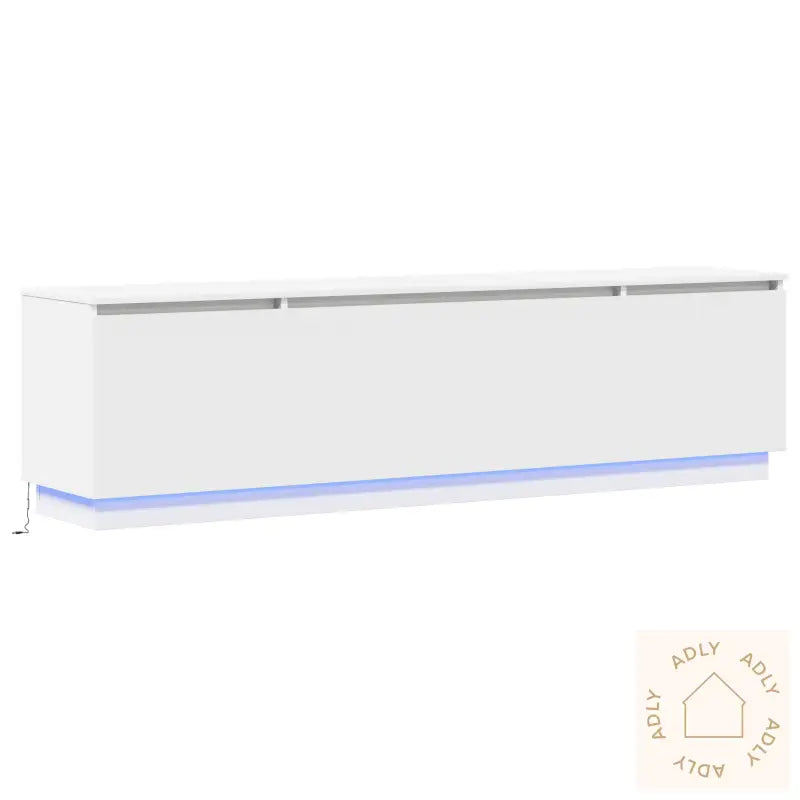 Tv-Benk Med Led Hvit 180X38X49 Cm Konstruert Tre