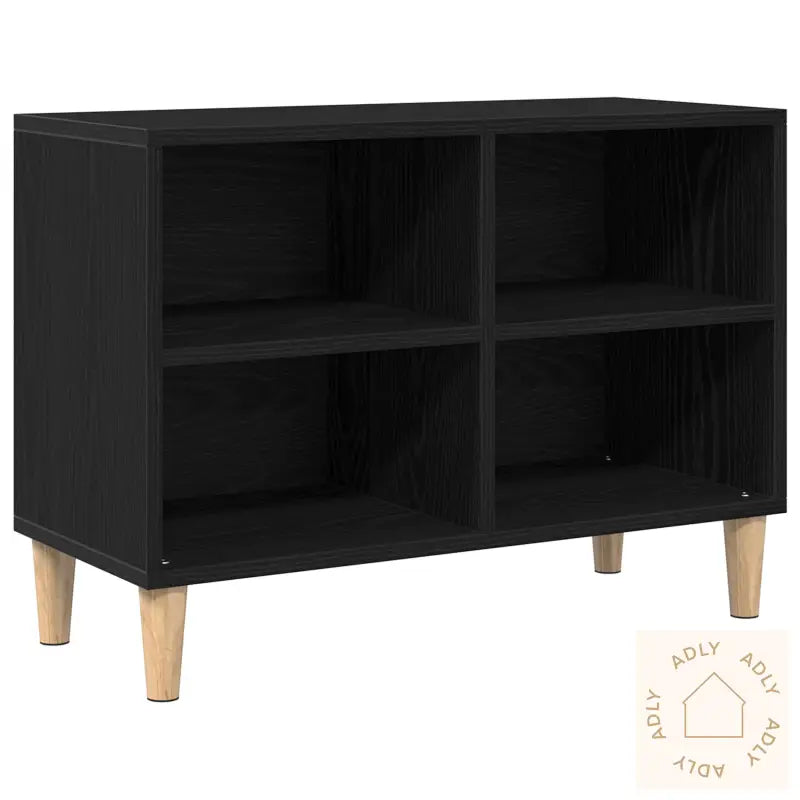 Svart Eik Tv-Skap - 69.5X30X50 Cm, Laget Av Konstruert Tre