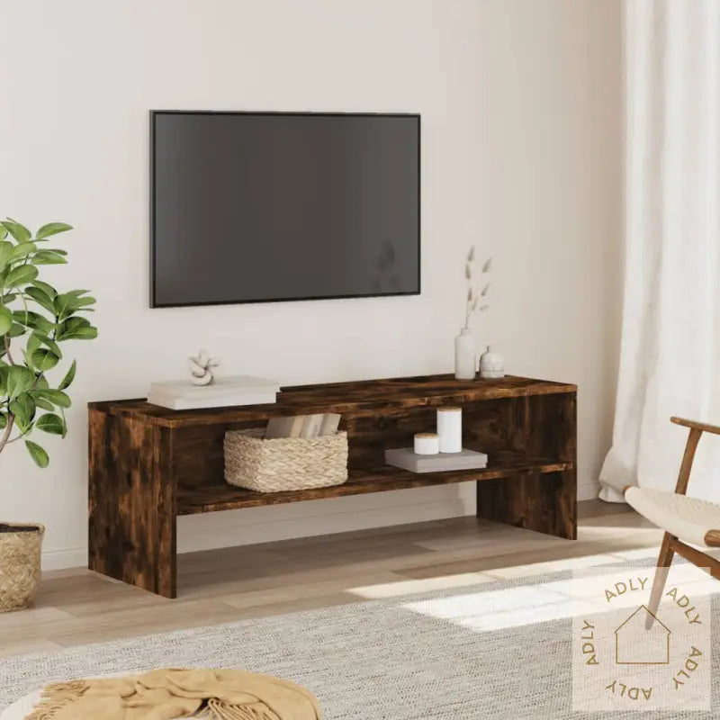 Tv-Benk Røkt Eik 120X40X40 Cm Konstruert Tre