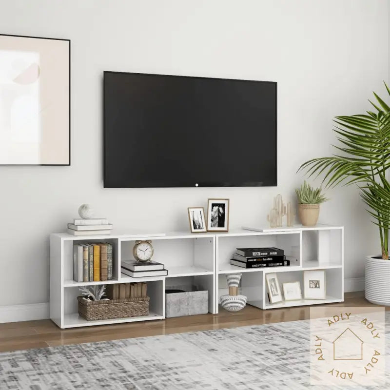 Tv-Benk Høyglans Hvit 149X30X52 Cm Konstruert Tre