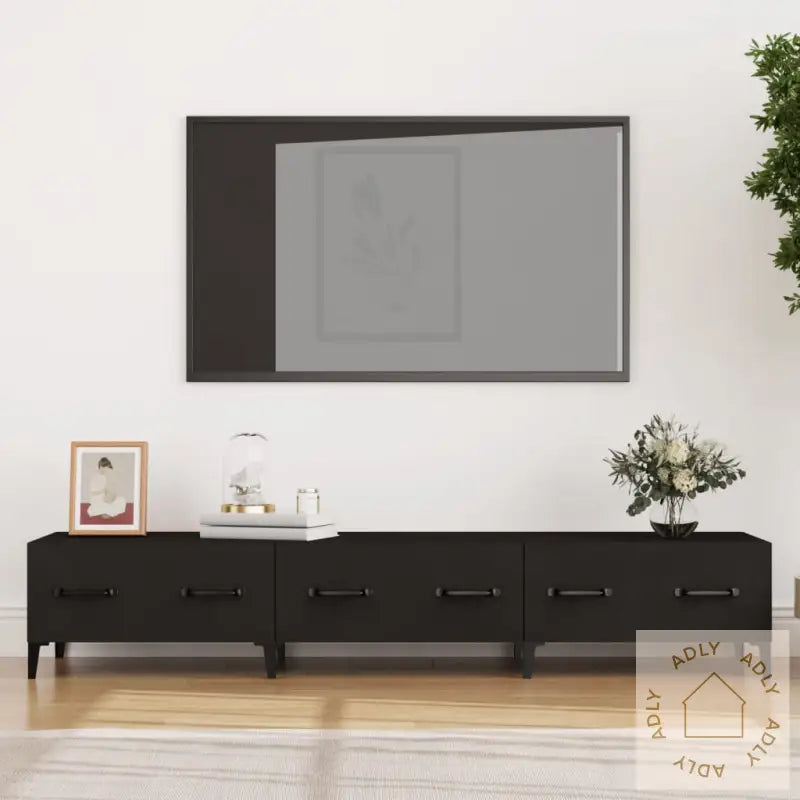 Tv-Benk Svart 150X34,5X30 Cm Konstruert Tre