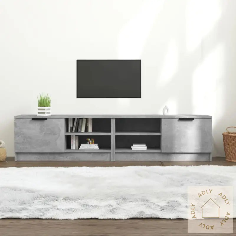 Tv-Benker 2 Stk Betonggrå 80X35X36,5 Cm Konstruert Tre