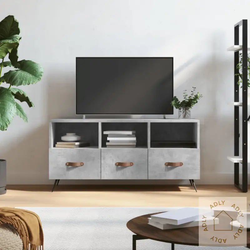 Tv-Benk Betonggrå 120X35X48 Cm Konstruert Tre
