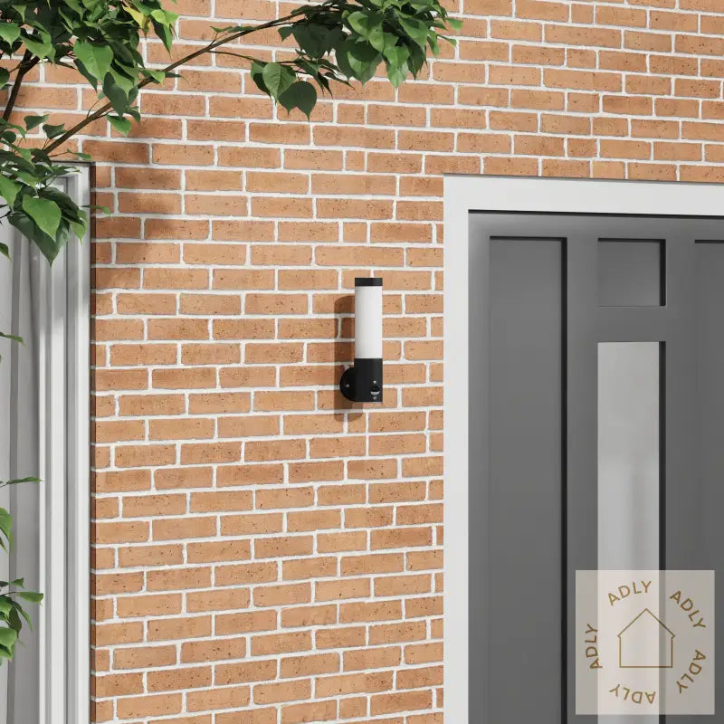 Utendørs Vegglampe Med Sensor Svart Rustfritt Stål Ip44