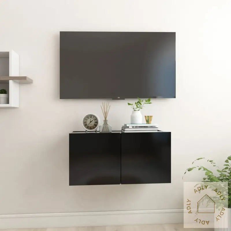 Hengende Tv-Benk Svart 60X30X30 Cm