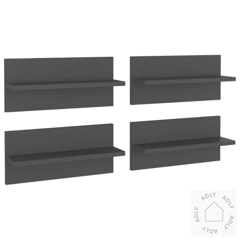 Vegghyller 4 Stk Grå 40X11,5X18 Cm Konstruert Tre
