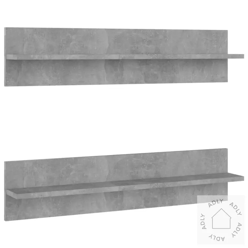 Vegghyller 2 Stk Betonggrå 80X11,5X18 Cm Konstruert Tre