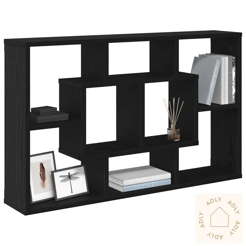 Vegghylle - Svart Eik, 85 X 16 X 52.5 Cm, Laget Av Konstruert Tre