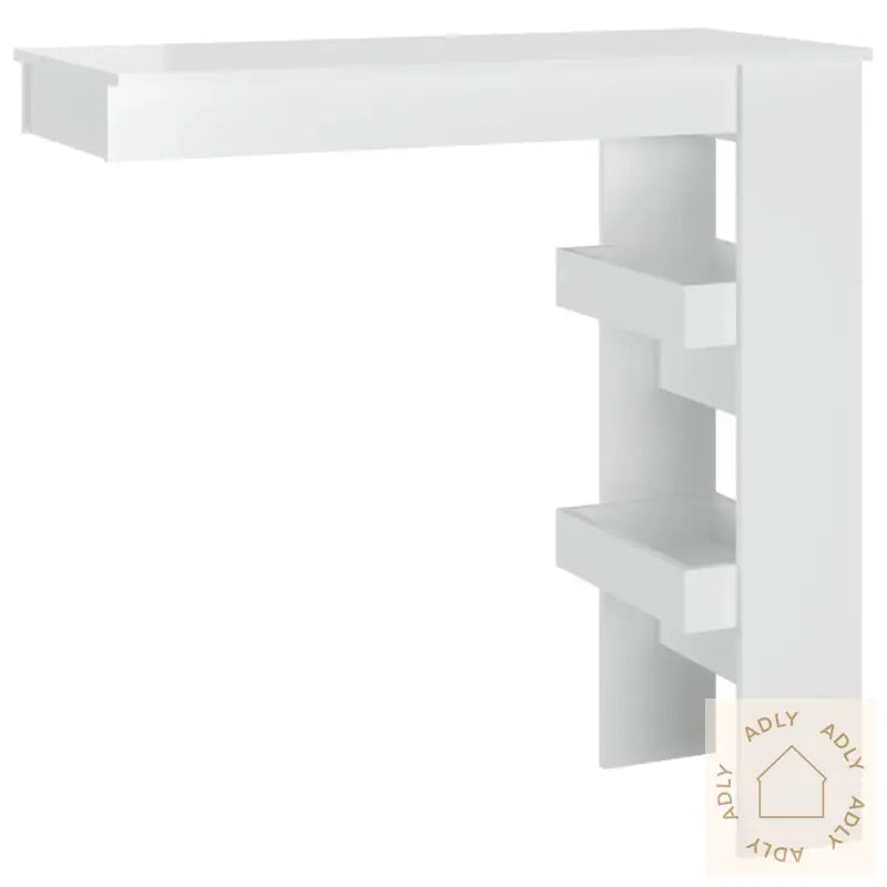 Veggmontert Barbord Høyglans Hvit 102X45X103,5Cm Konstruert Tre