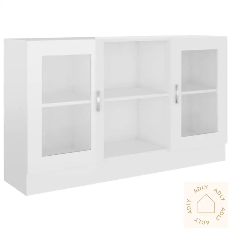Vitrine Høyglans Hvit 120X30,5X70 Cm Konstruert Tre