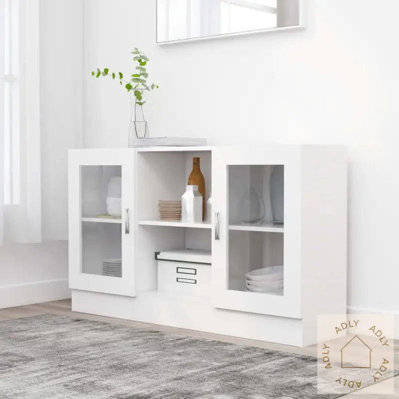 Vitrine Hvit 120X30,5X70 Cm Konstruert Tre