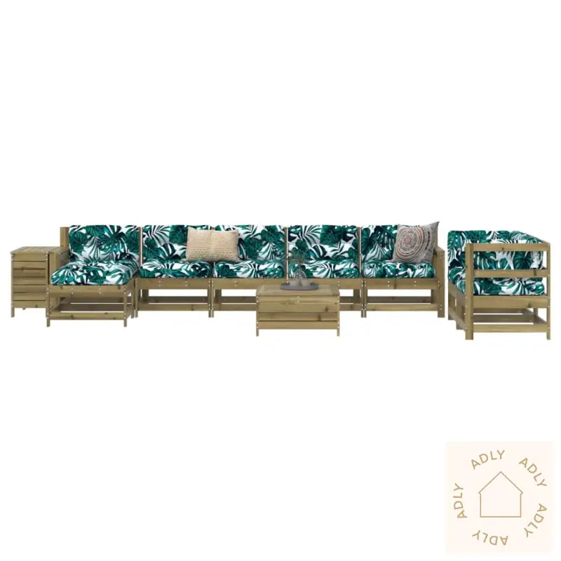Hagesofasett 10 Deler Impregnert Furu
