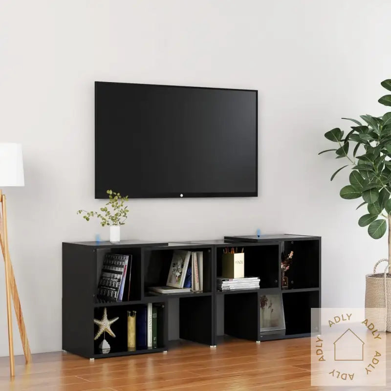Tv-Benk Høyglans Svart 104X30X52 Cm Konstruert Tre