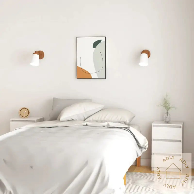 Nattbord 2 Stk Hvit 40X29,5X64 Cm Heltre Furu