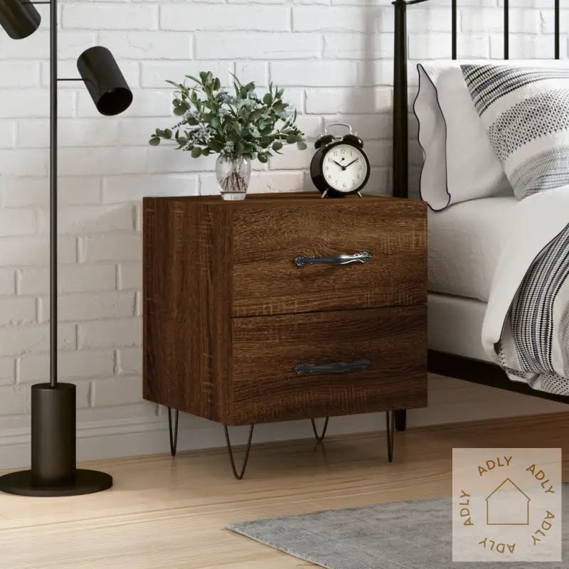 Nattbord Brun Eik 40X35X47,5 Cm Konstruert Tre