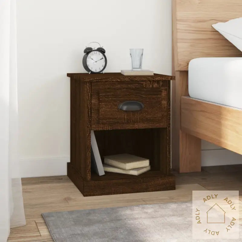 Nattbord 2 Stk Brun Eik 39X39X47,5 Cm Konstruert Tre
