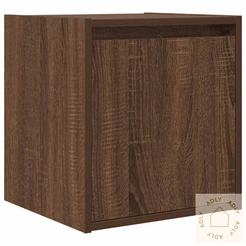 Veggmontert Nattbord Brun Eik 38X34X40 Cm