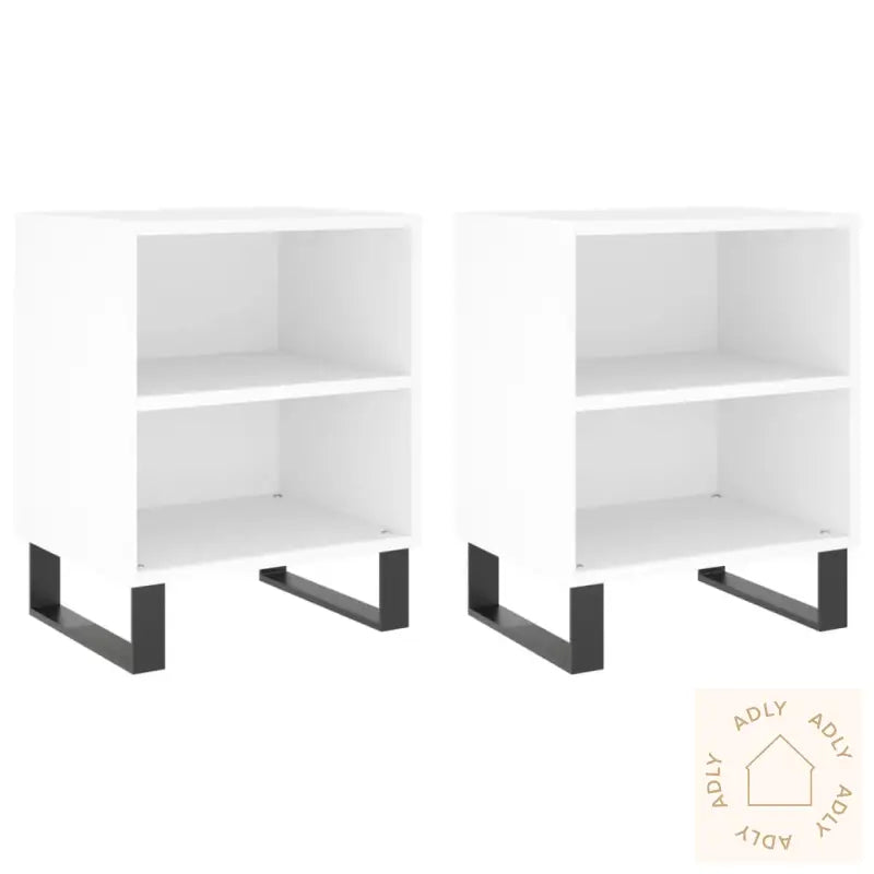 Nattbord 2 Stk Hvit 40X30X50 Cm Konstruert Tre