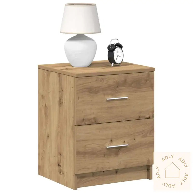 Nattbord Med 2 Skuffer Artisan Eik 40X36X50 Cm