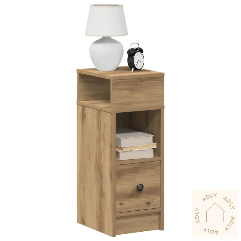 Nattbord Med Skuff Artisan Eik 25X31X66 Cm