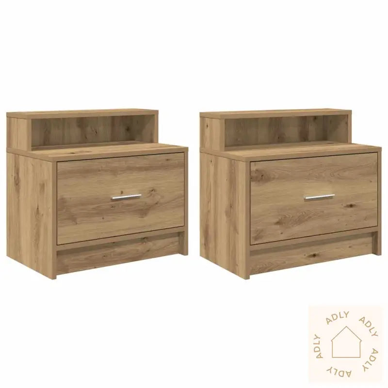 Nattbord Med Skuff 2 Stk Artisan Eik 51X31X47 Cm