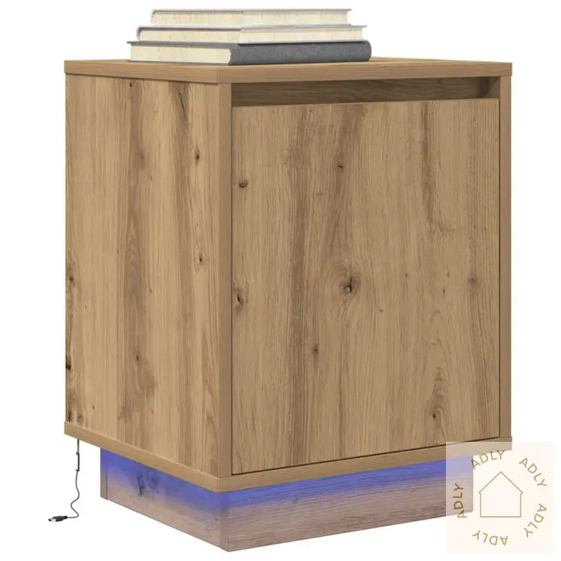 Nattbord Med Led Artisan Eik 38X34X50 Cm