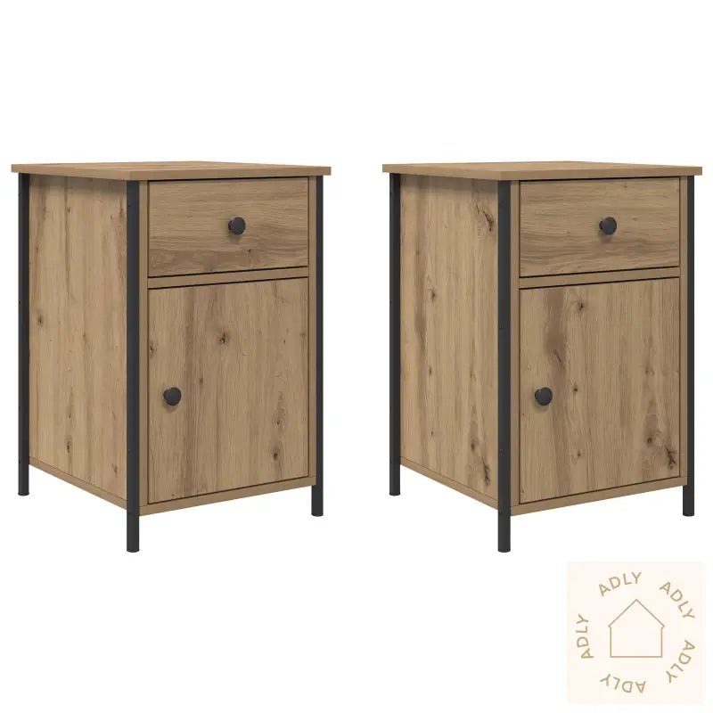 Nattbord 2 Stk Artisan Eik 40X42X60 Cm Konstruert Tre