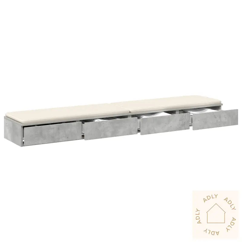 Bedskuffer Betonggrå 180X36,5X16,5 Cm Konstruert Tre