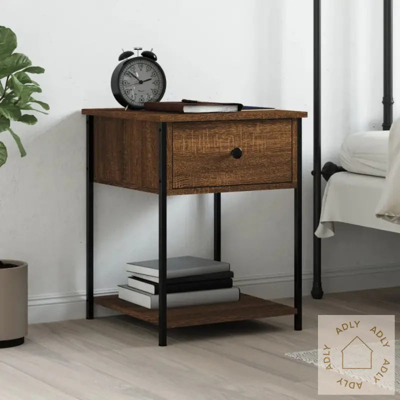 Nattbord Brun Eik 44X45X58 Cm Konstruert Tre