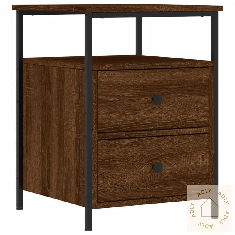 Nattbord Brun Eik 44X45X60 Cm Konstruert Tre