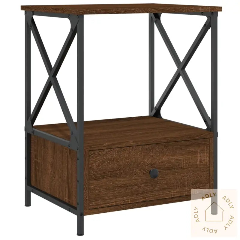 Nattbord Brun Eik 50X41X65 Cm Konstruert Tre