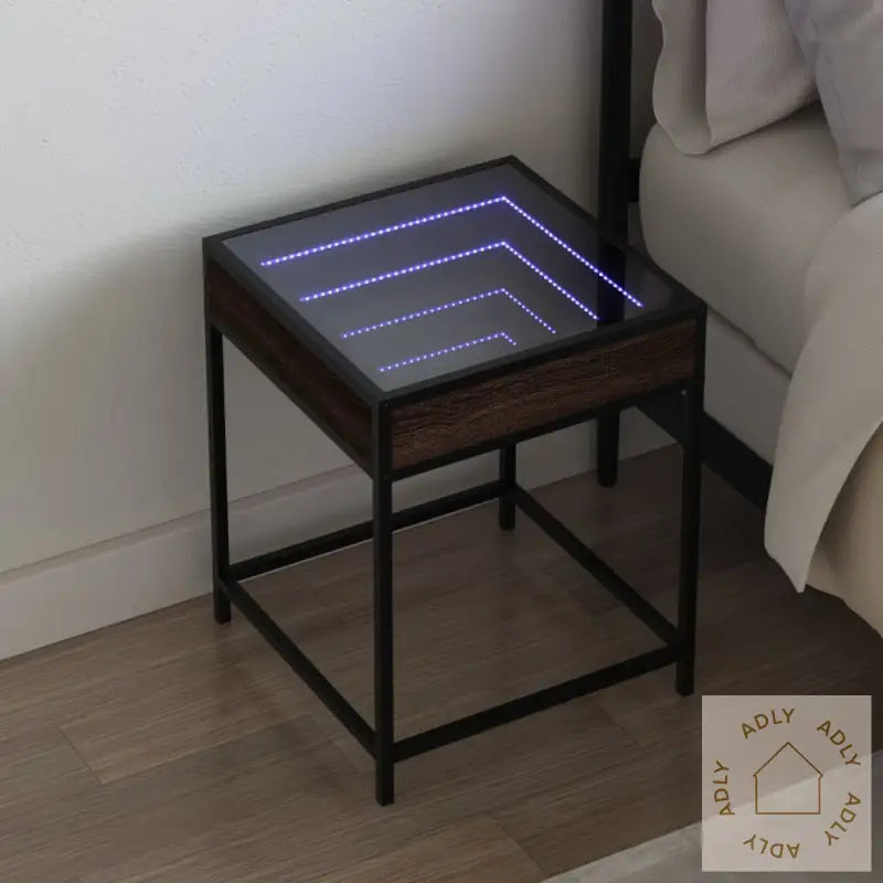 Salongbord Med Infinity Led Brun Eik 40X40X51 Cm