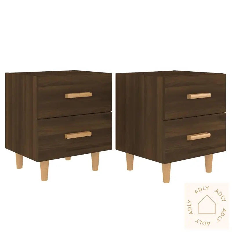 Nattbord 2 Stk Brun Eik 40X35X47,5 Cm