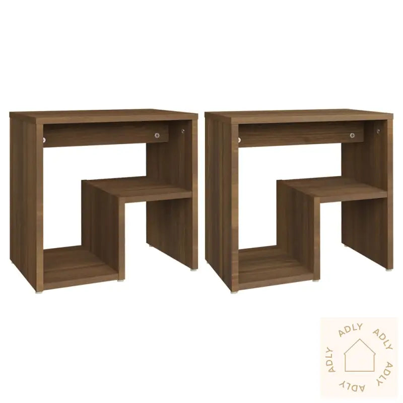 Nattbord 2 Stk Brun Eik 40X30X40 Cm Konstruert Tre