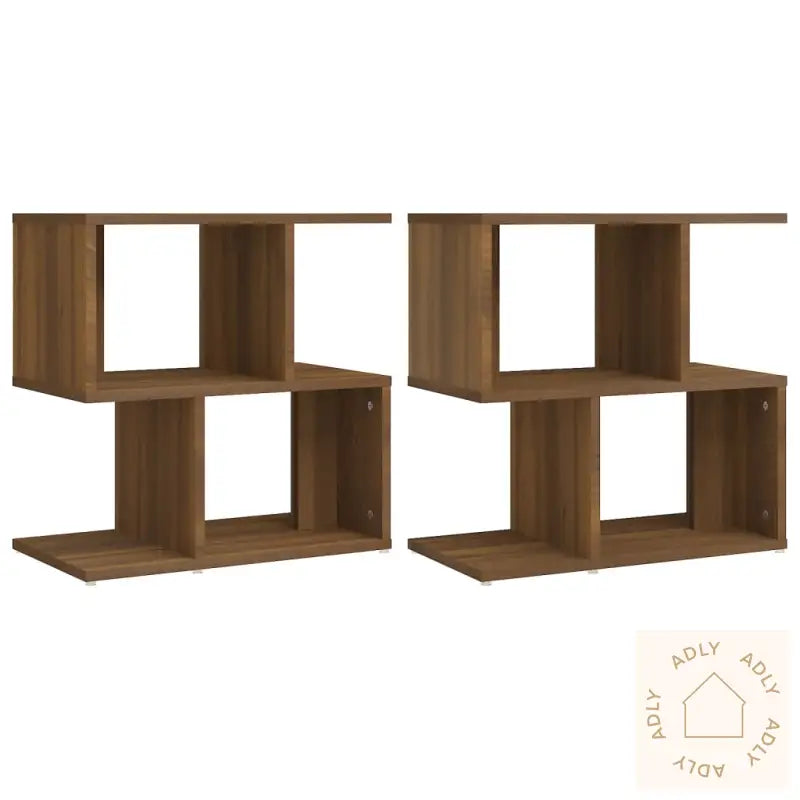 Nattbord 2 Stk Brun Eik 50X30X51,5 Cm Konstruert Tre